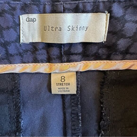 Gap Navy Patterned Skinny Trousers Size 8 - Picture 5 of 6